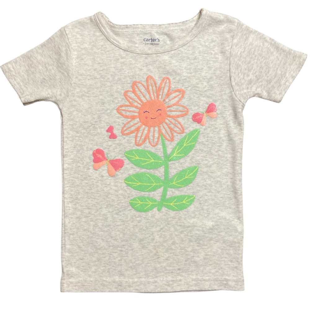 Carter's 4T sparkly flower beige tshirt